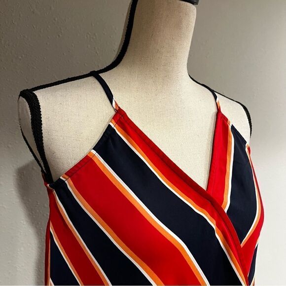 Maurice's Spaghetti Straps Front Wrap Stripe Tank Top - Picture 2 of 13